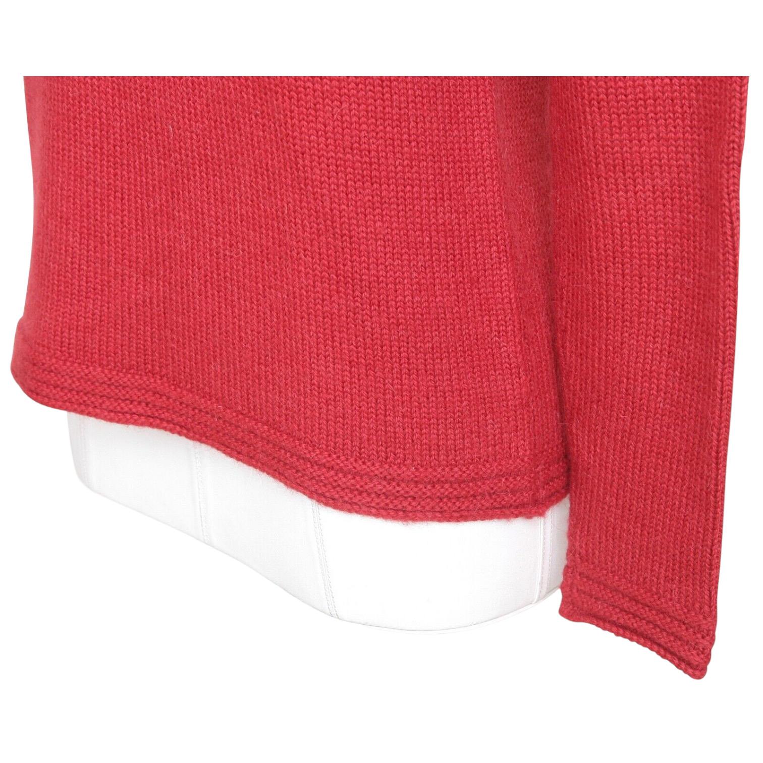 CHLOE Sweater Knit Top Shirt Long Sleeve Red Alpaca Scoop Neck Sz XS For Sale 2