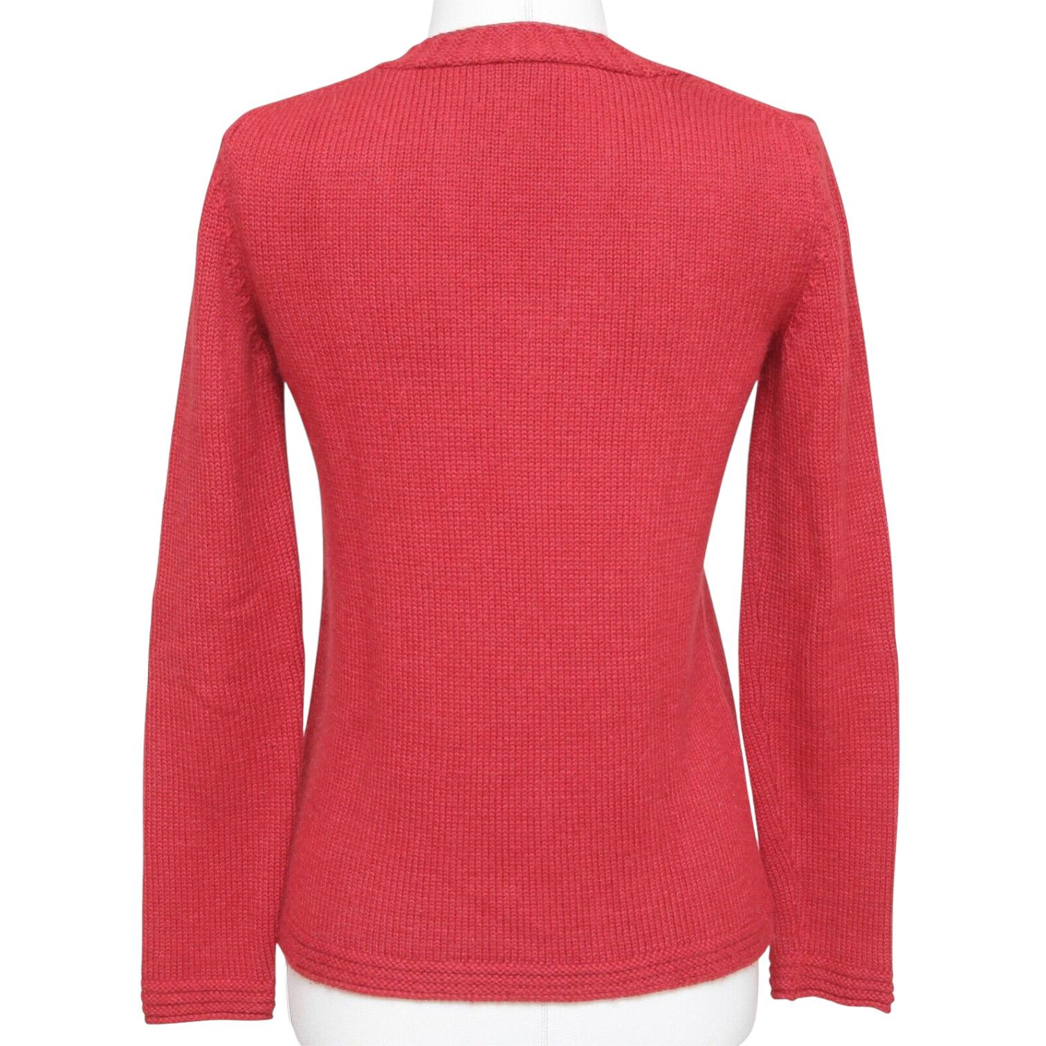 CHLOE Sweater Knit Top Shirt Long Sleeve Red Alpaca Scoop Neck Sz XS For Sale 3