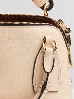 Chloe Sweet Beige Grained & Shiny Calfskin Daria Medium Handbag