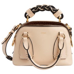 Chloe Sweet Beige Grained & Shiny Calfskin Daria Medium Handbag