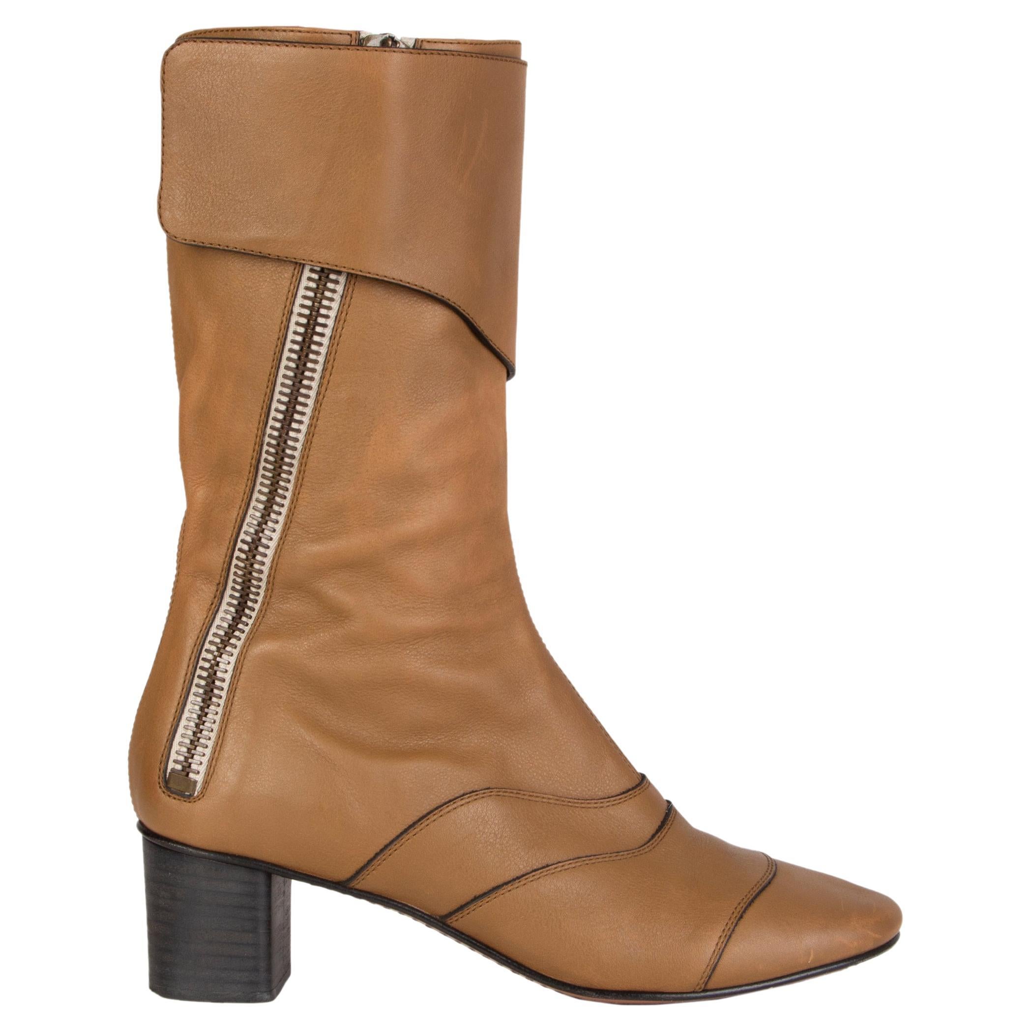 2018 Womens Leather Zipper Med Wedges Heels Platform Mid-calf Boots Shoes Fine