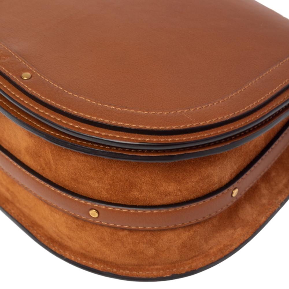 Chloé Tan Leather and Suede Small Nile Bracelet Shoulder Bag 2
