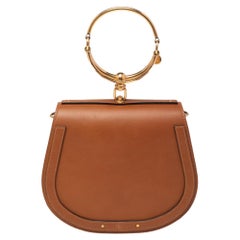 Chloé Tan Leather and Suede Small Nile Bracelet Shoulder Bag