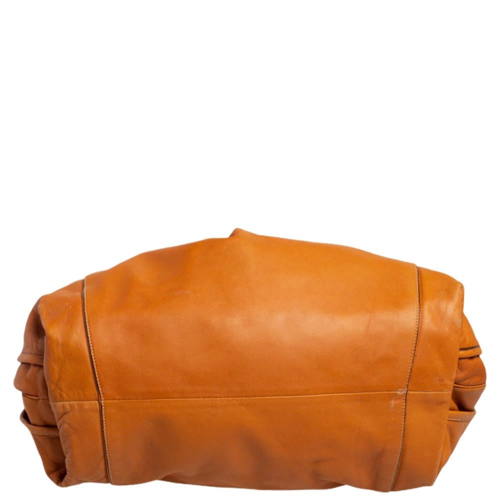 Chloe Tan Leder geflochtener Henkel Convertible Tote 2