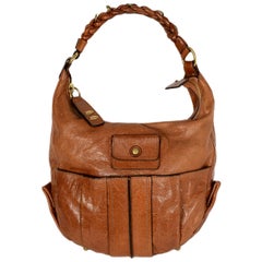 Chloe Tan Leather Heloise Hobo Bag w/ Braided Shoulder Strap