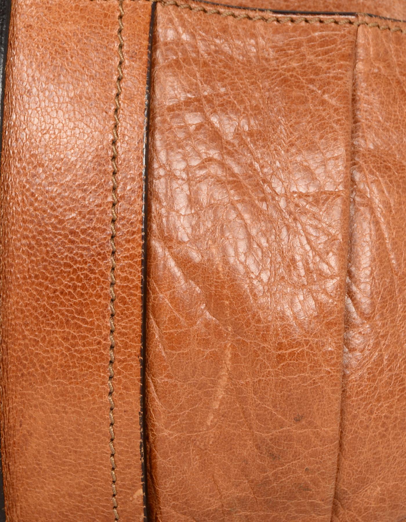 Brown Chloe Tan Leather Heloise Hobo Bag w/ Braided Shoulder Strap