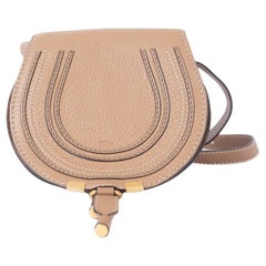 Used CHLOE tan leather MARCIE MINI Crossbody Bag