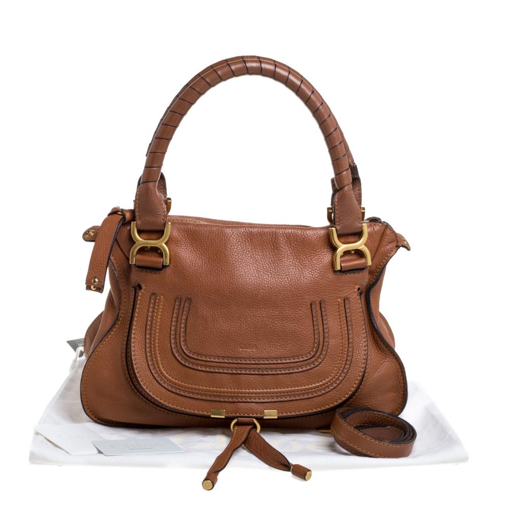 Chloe Tan Leather Medium Marcie Shoulder Bag 4