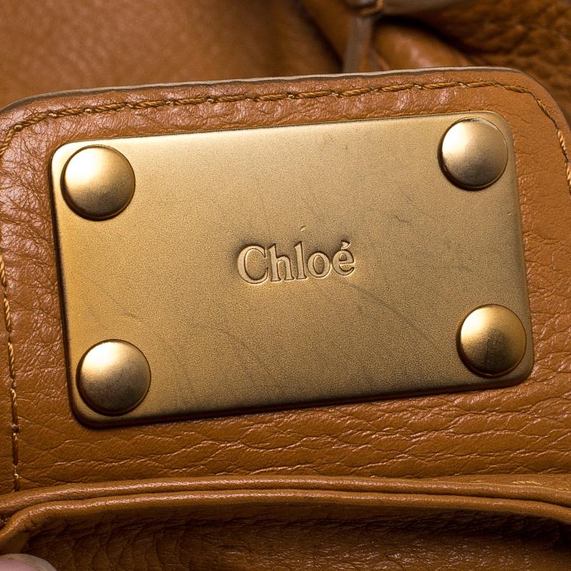 Chloe Tan Leather Medium Paddington Satchel Bag In Good Condition In Dubai, Al Qouz 2