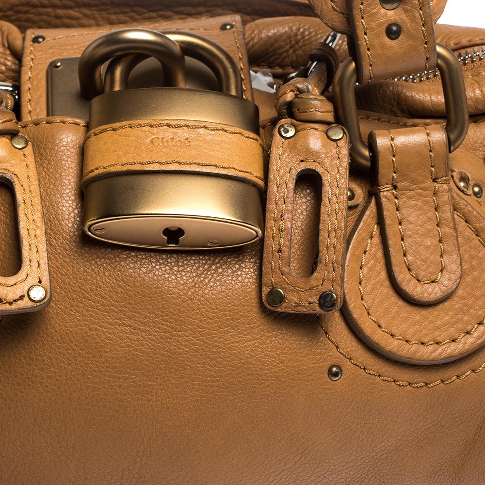 Chloe Tan Leder Medium Paddington Satchel 6