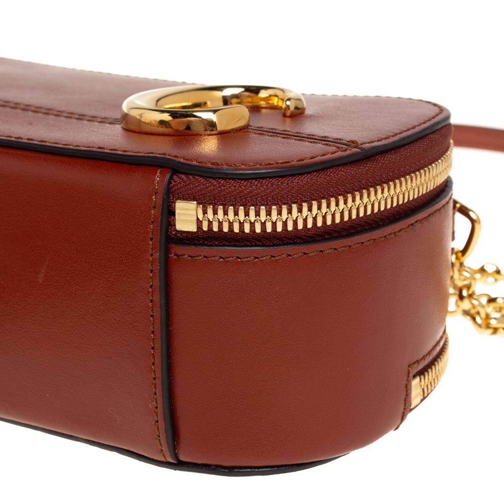 Chloé Tan Leather Mini C Vanity Shoulder Bag 1
