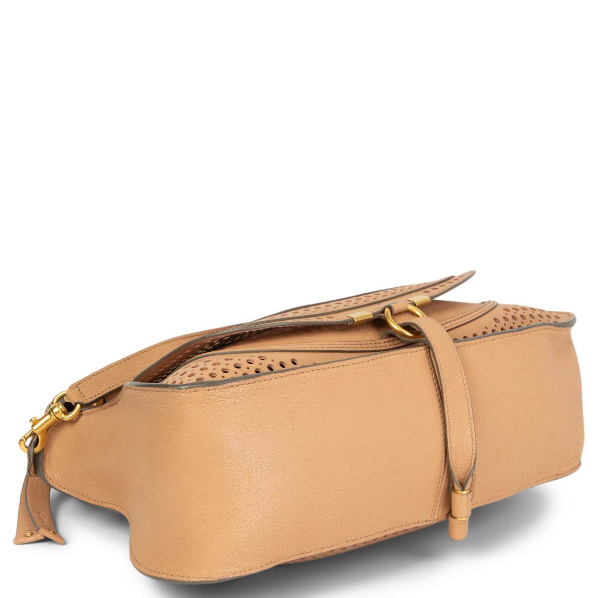  Sac porté à l'épaule CHLOE PERFORATED MARCIE MEDIUM en cuir brun clair Pour femmes 