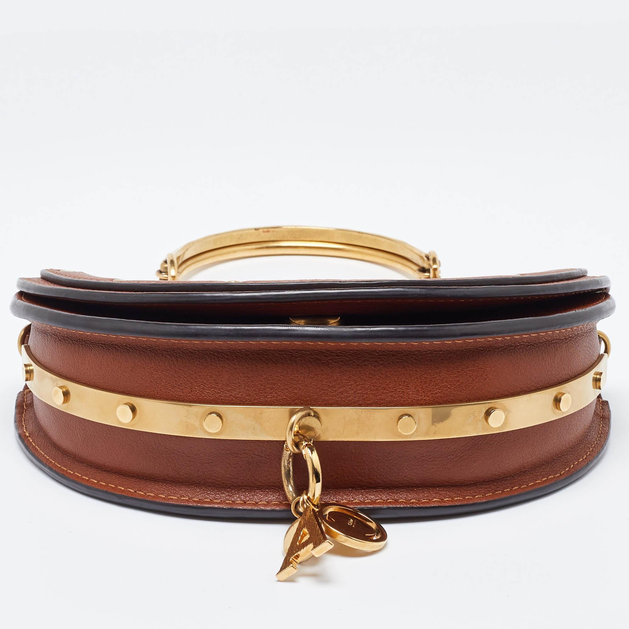 Chloe Tan Leather Small Nile Bracelet Minaudiere Bag 1
