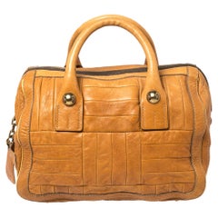 Chloe Tan Leather Zip Satchel