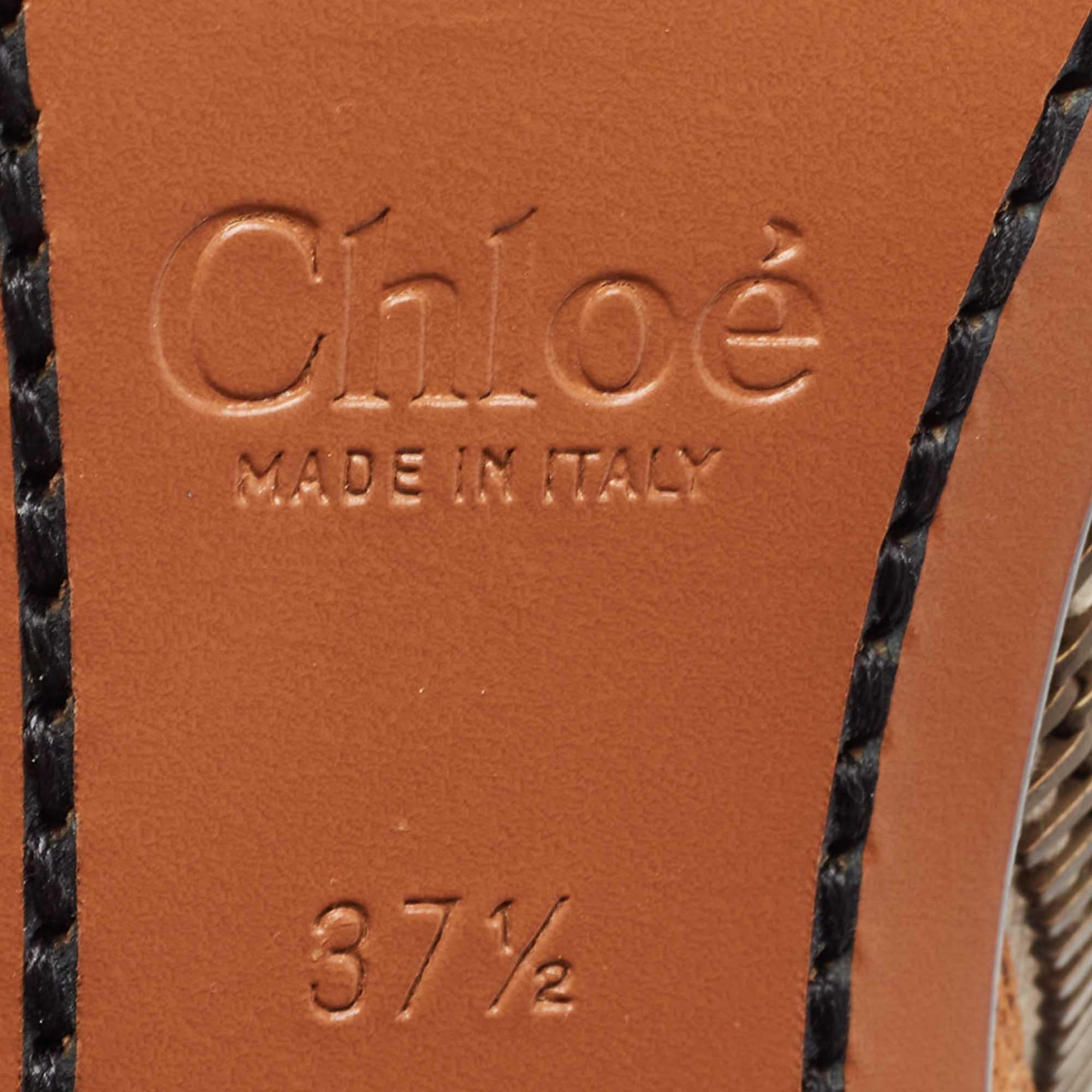 Chloe Tan Suede Block Heel Ankle Boots Size 37.5 4