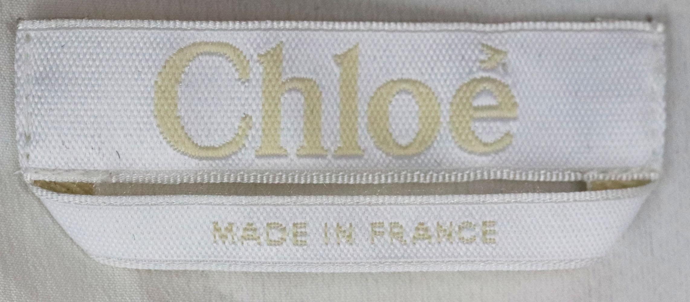 Chloé Tasseled Broderie Anglaise And Tulle Paneled Linen Blend Top FR 36 UK 8 In Excellent Condition In London, GB