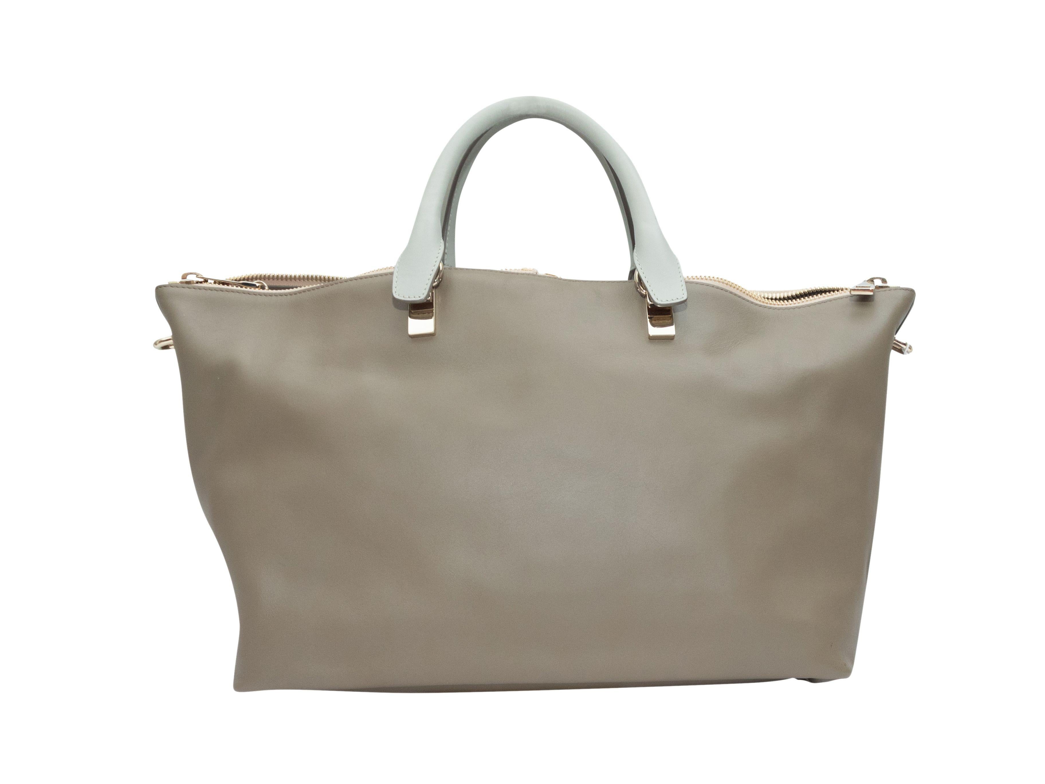 Chloe Taupe Baylee Leather Tote Bag In Good Condition In New York, NY