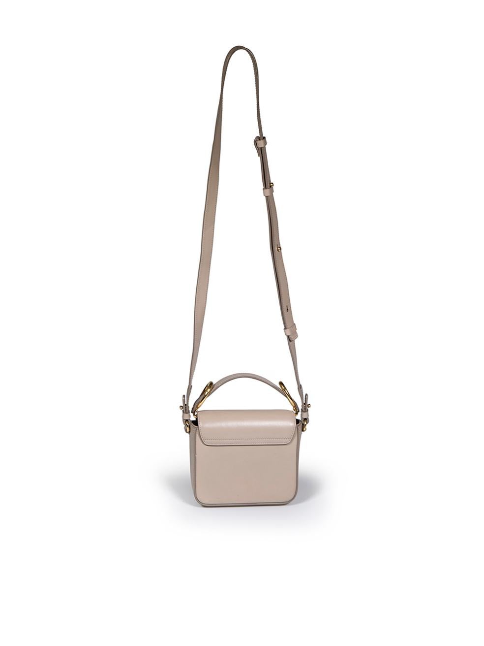 Chloé Taupe Calfskin Mini C Crossbody Bag In Good Condition For Sale In London, GB
