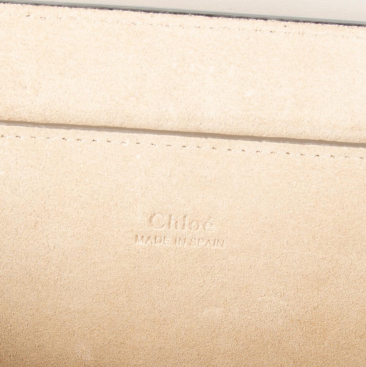 Brown CHLOE taupe grey suede & leather MOTTY FAYE Clutch Bag