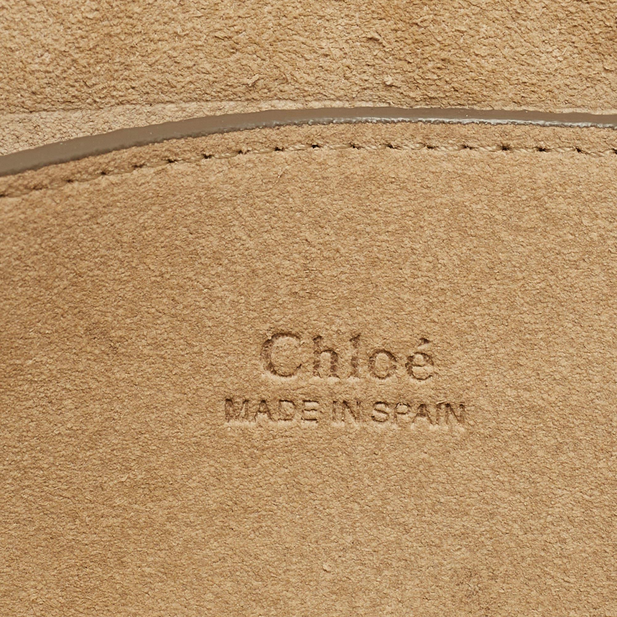 Chloe Taupe Leather and Suede Small Faye Shoulder Bag 2
