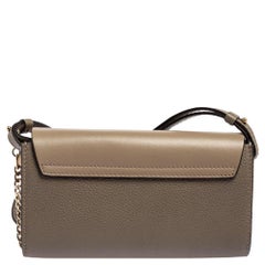 Chloe Taupe Leather Mini Faye Shoulder Bag