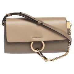 Chloe Taupe Leather Mini Faye Shoulder Bag