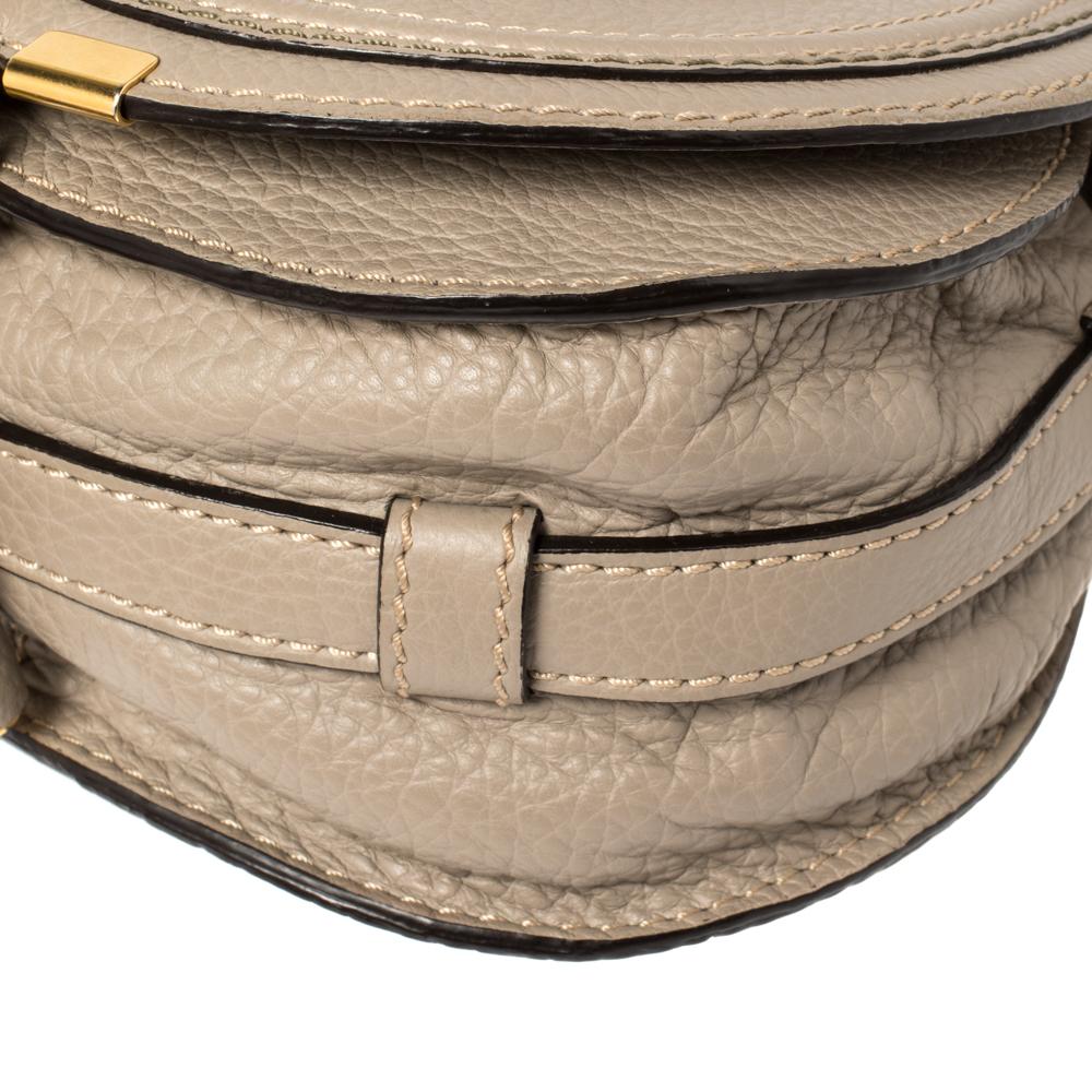 Chloe Taupe Leather Mini Marcie Crossbody Bag 1