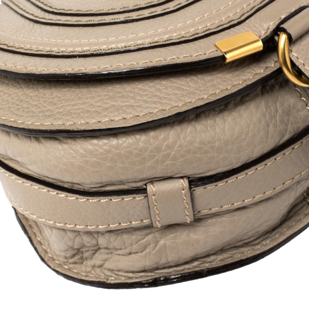 Chloe Taupe Leather Mini Marcie Crossbody Bag 2