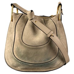 CHLOE Taupe Suede Cross Body Hayley Handbag