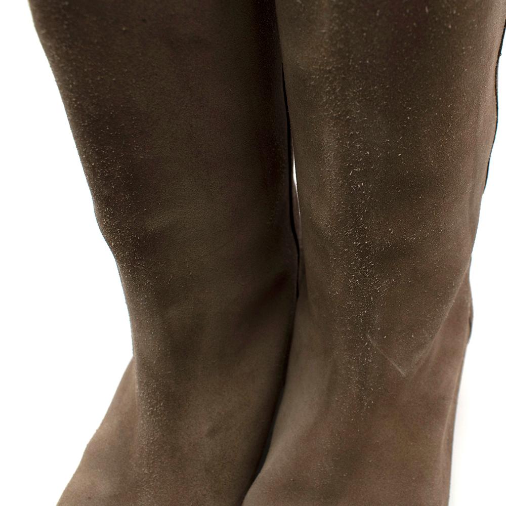 Chloe Taupe Suede Knee Boots - Size EU 38.5 For Sale 1