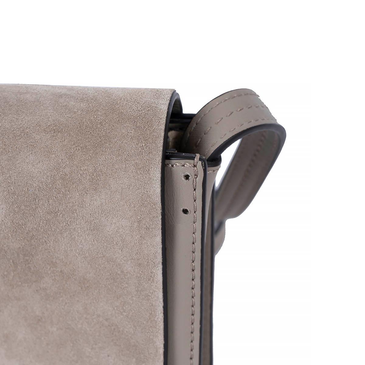 CHLOE taupe suede & leather FAYE SMALL Crossbody Bag For Sale 5