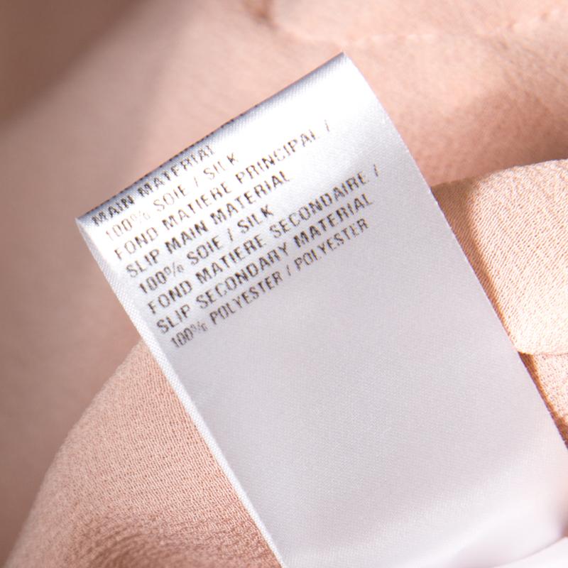 Chloe Tender Pink Silk Ruffle Detail Long Sleeve Dress S 1