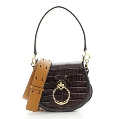 Chloe Tess Bag Crocodile Embossed Leather Small