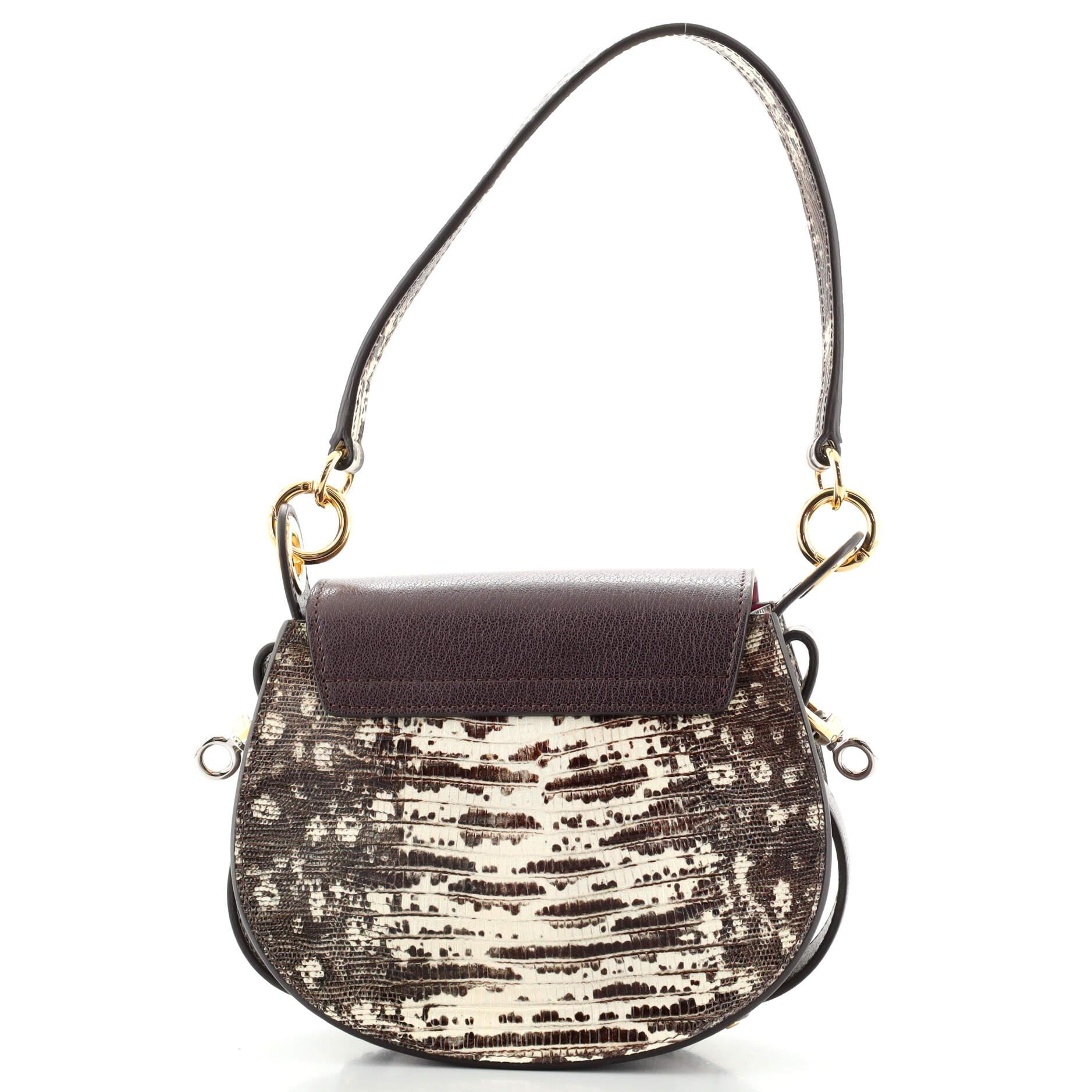 chloe tess logo embossed ring embellished shoulder bag