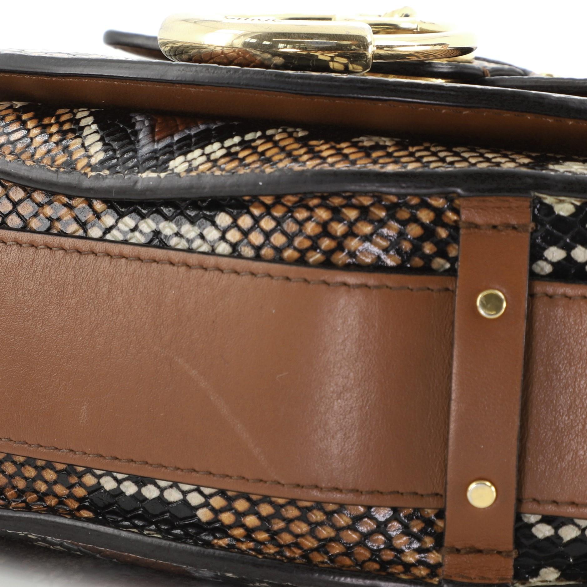 Kleine Tess Tasche aus Leder mit Schlangenprägung und Leder 1