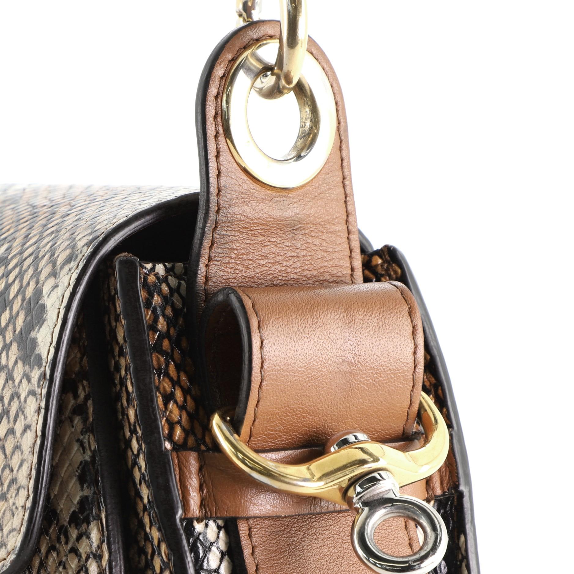Kleine Tess Tasche aus Leder mit Schlangenprägung und Leder 2