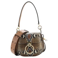 Chloe Tess Bag Snake Embossed Leather with Leather Small