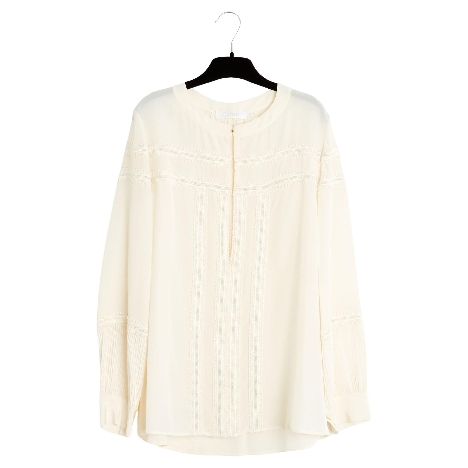 Chloé Top FR40  Milk Silk Precious Blouse UK12 US10 Chloe For Sale