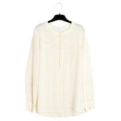 Chloé-Oberteil FR40  Milchfarbene Seidenbluse mit Edelsteinen UK12 US10 Chloe