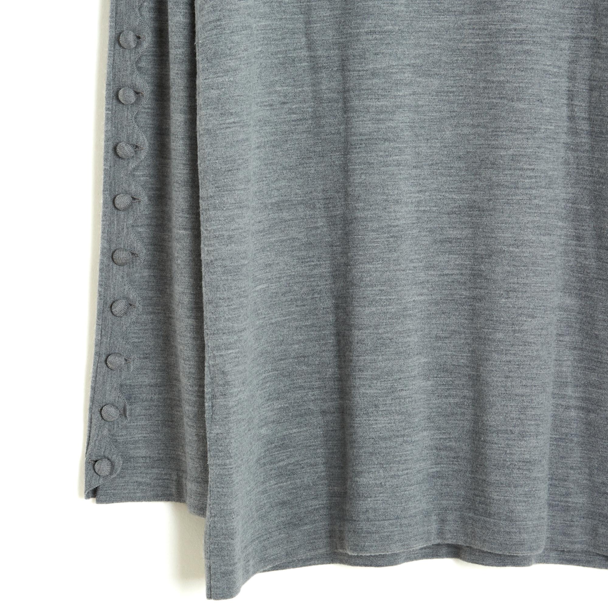 Chloé Top Pull Croquet FR38 Grey Wool Fully Buttoned Sweater UK10 US8 Chloe en vente 2