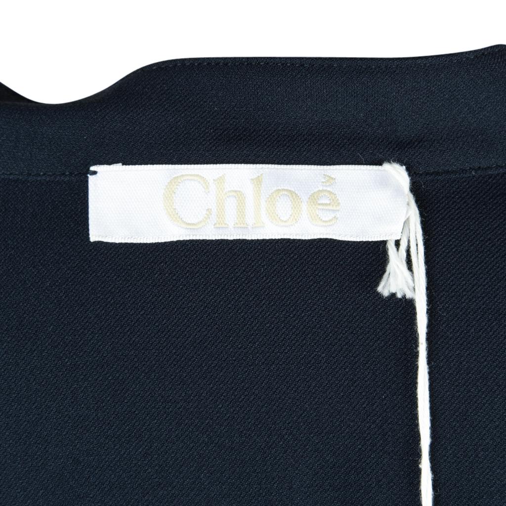 Chloe Top Richly Beaded Arm Detail Navy Tunic 40 / 6 New w/ Tag 7