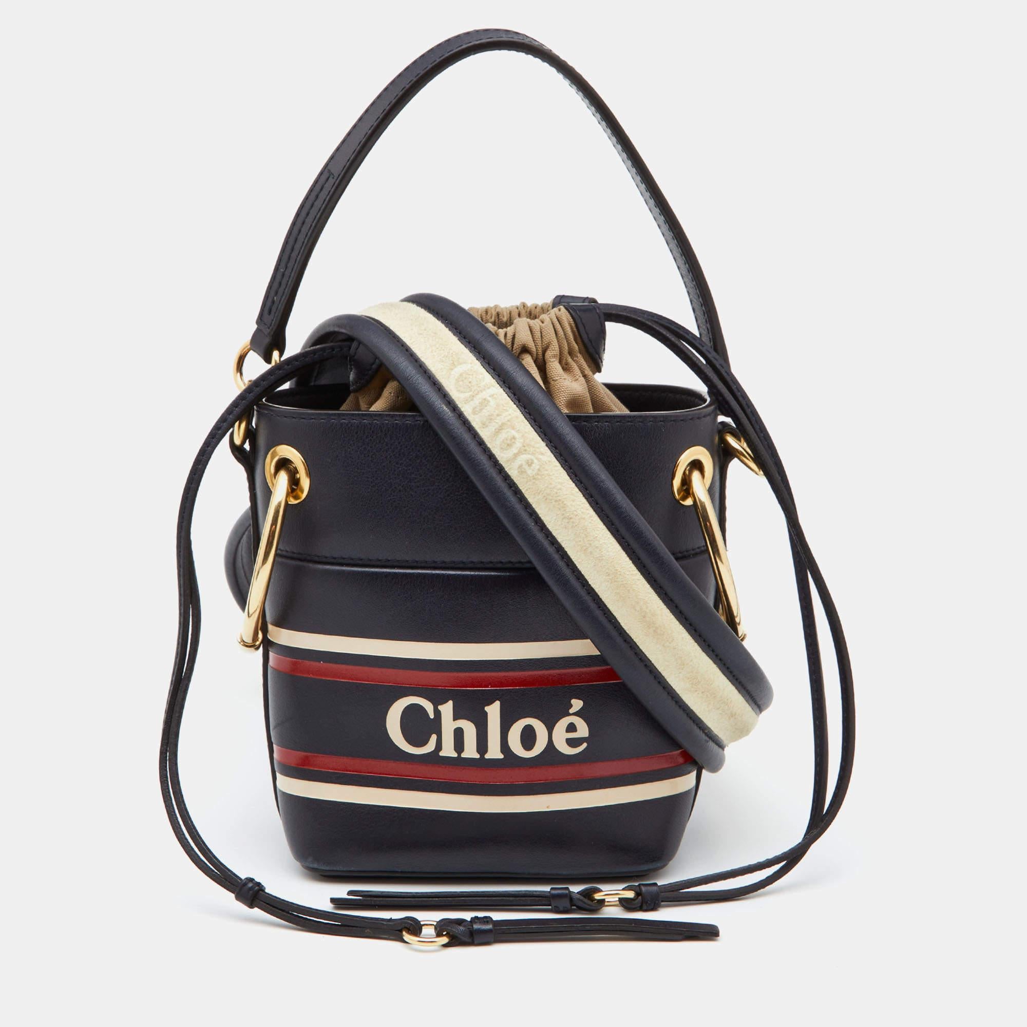 Women's Chloe Tri Color Leather Mini Roy Bucket Bag