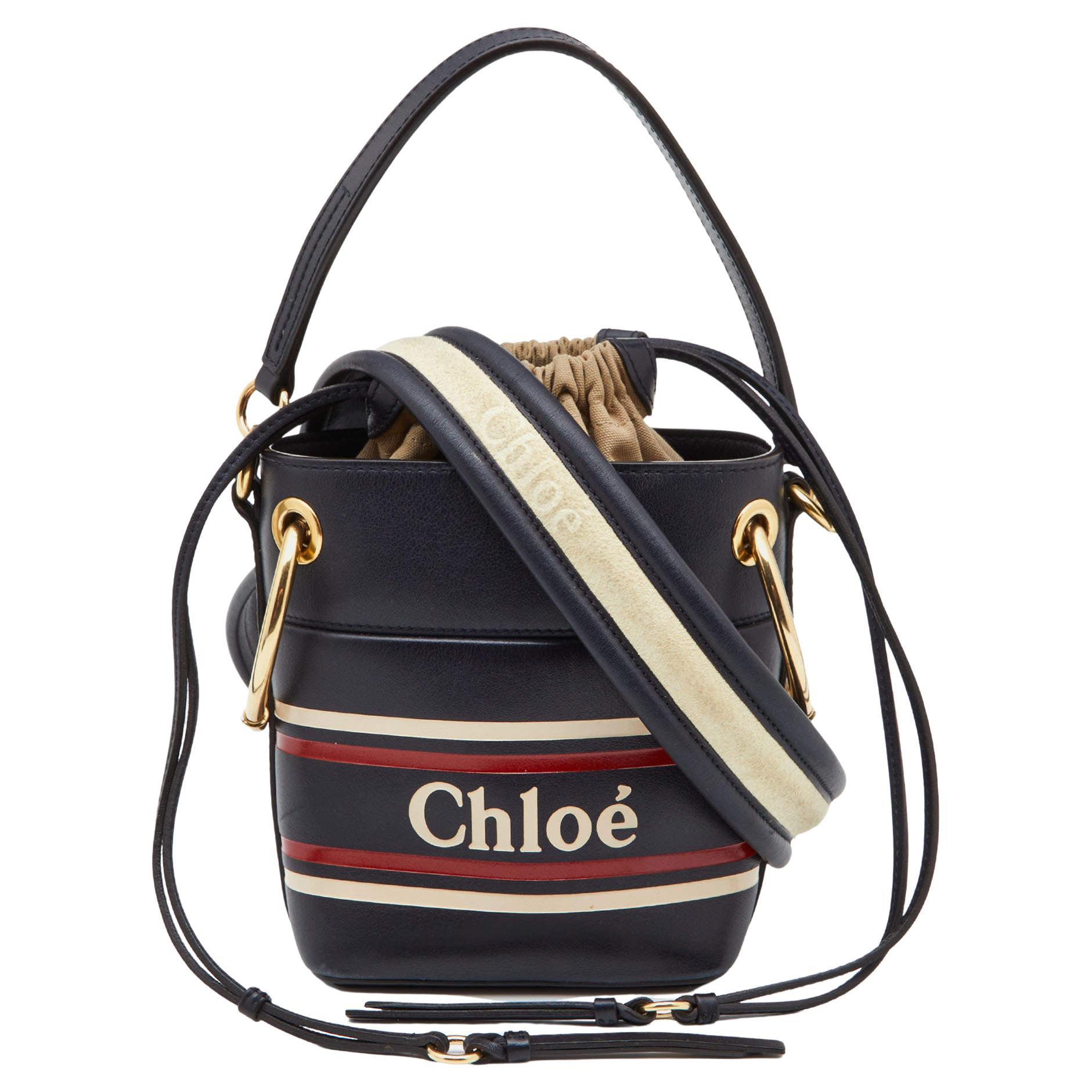 Chloe Tri Color Leather Mini Roy Bucket Bag