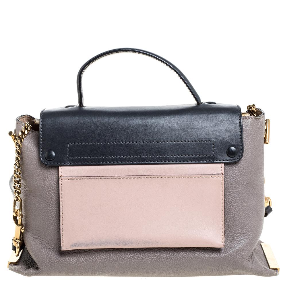 Gray Chloe Tricolor Leather Clare Satchel