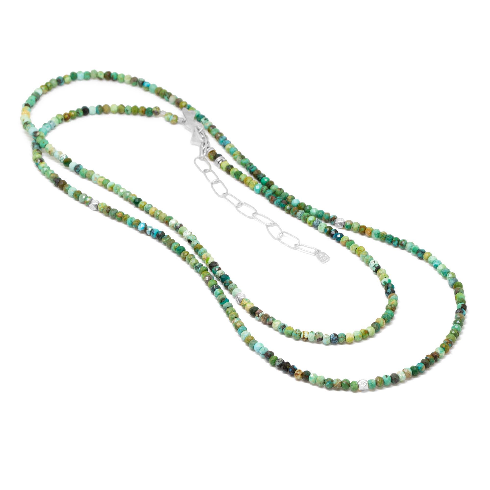The best part about our Chloe Silver Gemstone Convertable Wrap isn’t just that it can be worn long, doubled-up, or as a wrap bracelet (although that’s pretty cool). It’s that you can thread any of our Charms onto the turquoise beads—have fun playing