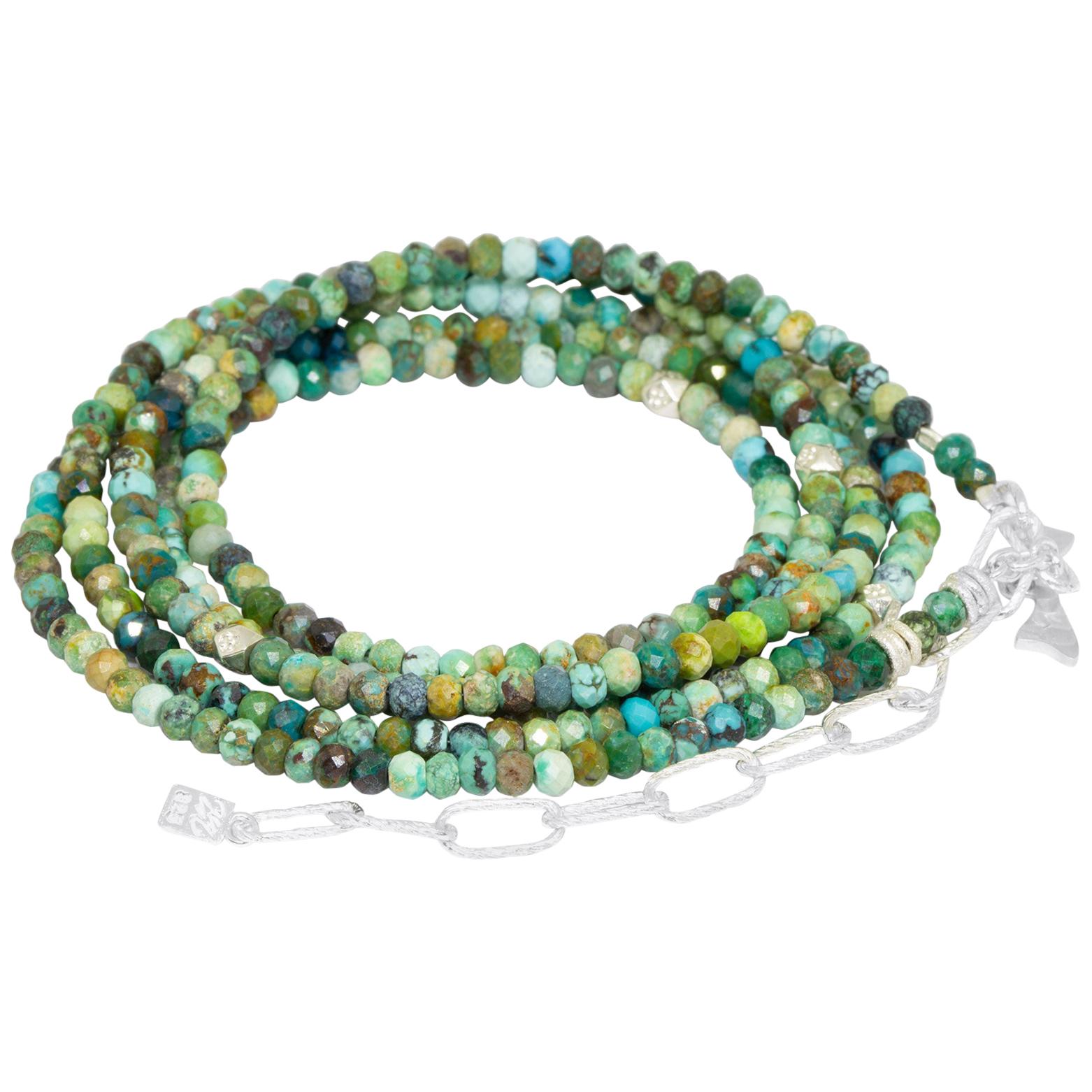 Chloe Turquoise Silver Gemstone Convertible Wrap For Sale