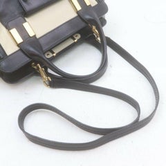 Chloe Two-Tone Black Boston Bag Duffle with Strap 863227