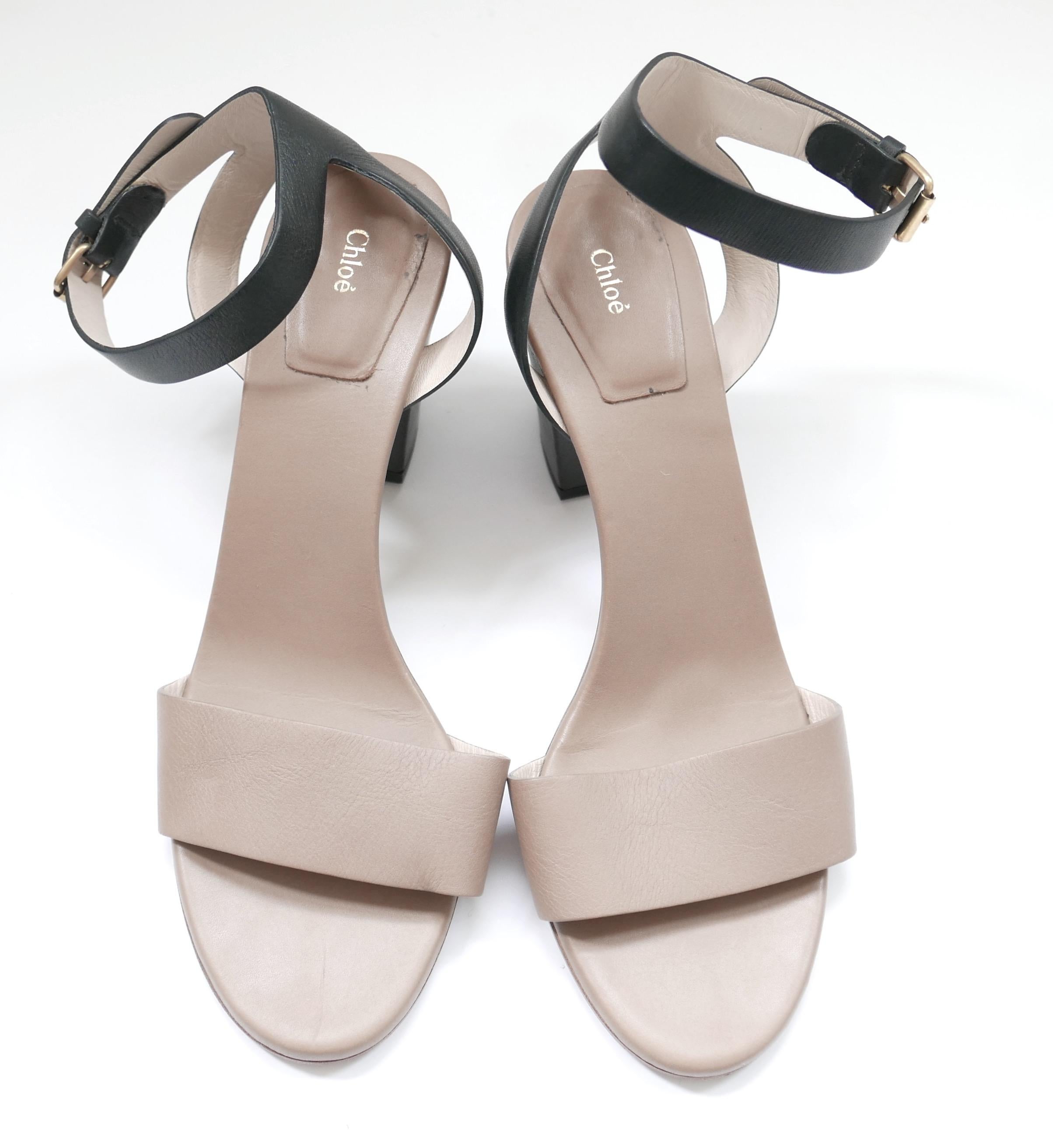 Women's Chloe two tone block heel sandals For Sale