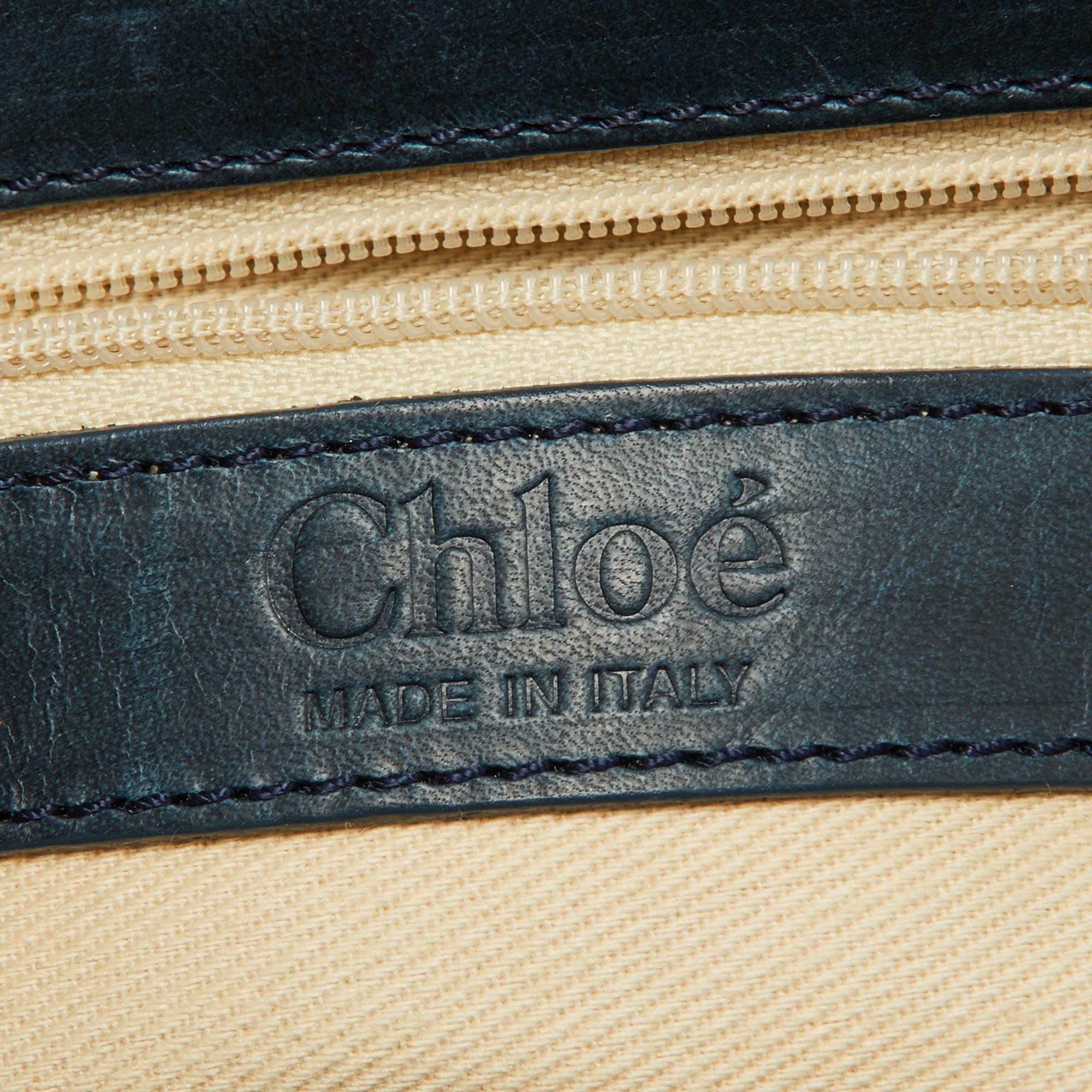 Chloe Two Tone Blue Python and Leather Silverado Satchel 1