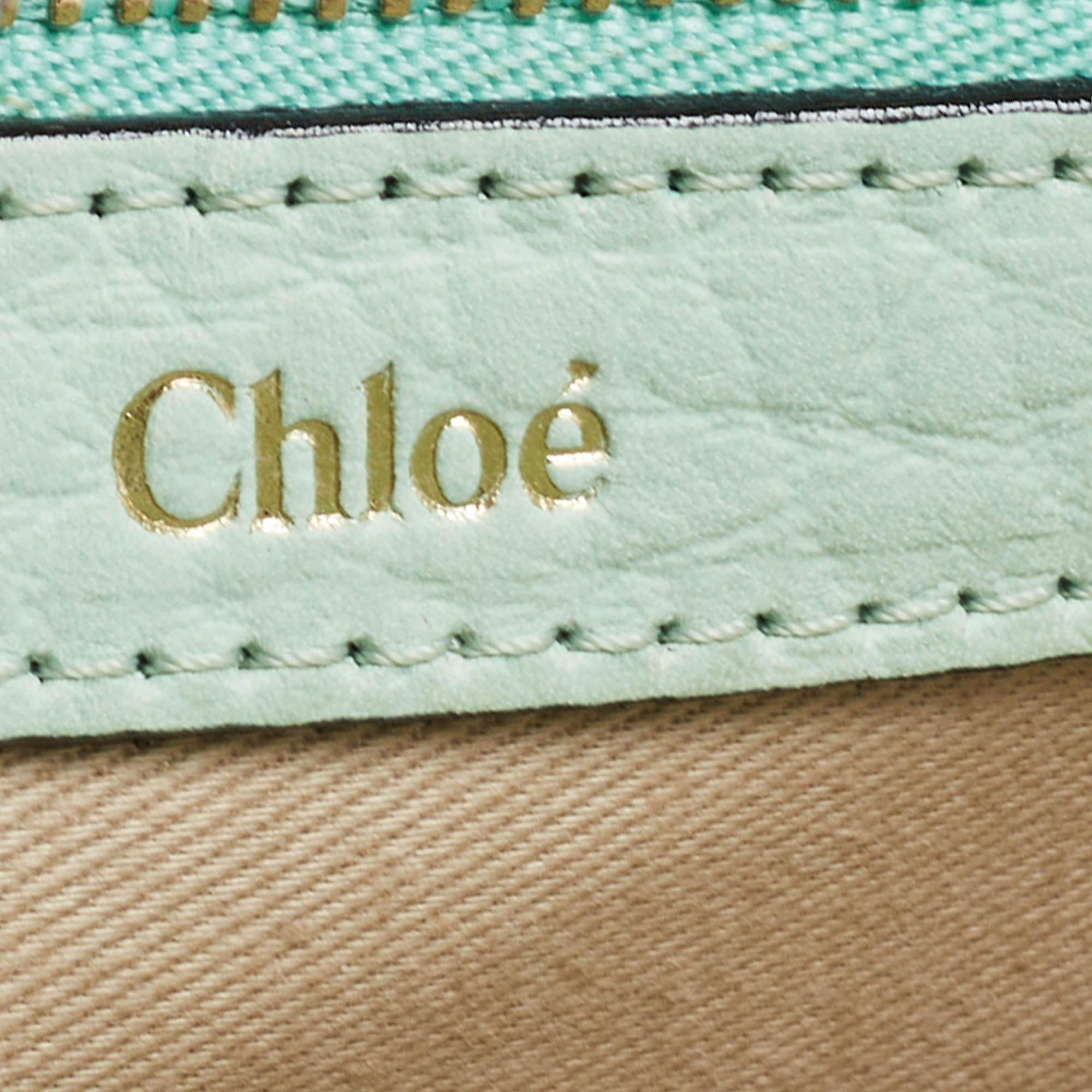 Chloe Two Tone Green Leather Medium Sally Shoulder Bag 6